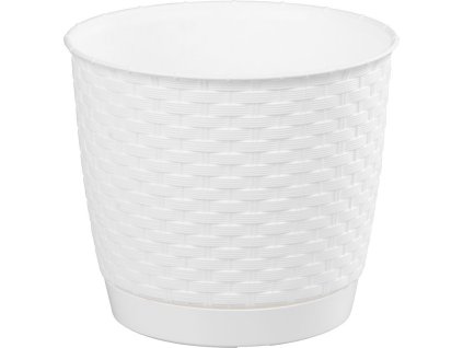 květináč RATOLLA ROUND 19 v.16,5cm,2,8l,BÍ (S449) s miskou