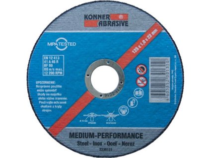 Kotúč KONNER D603 125x1,0x22 mm, rezný na kov
