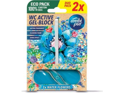 Ambipur WC Active gel-blok vodní květiny 2x45g