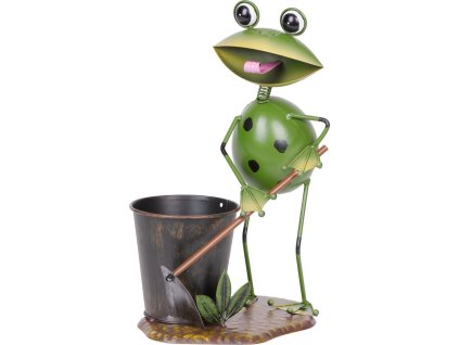 Dekorace MagicHome Mecco, Žabák zahradník, plech, 23x16x33 cm