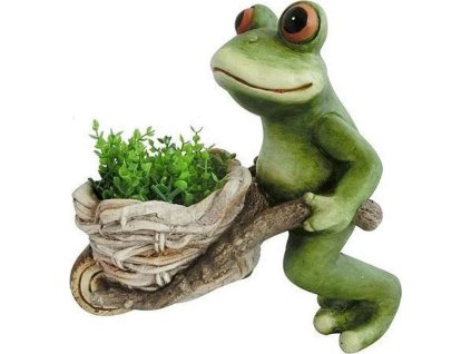 Dekorace MagicHome Gecco, Žába s kolečkem, magnesia, 34x20x32 cm