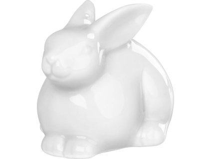 Dekorace MagicHome, Zajíček, bílý, porcelán, velikonoční, 10,4x7,3x7,1 cm