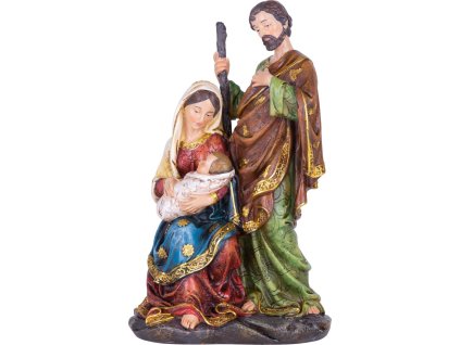 Dekorácia MagicHome Vianoce, Svätá rodinka, polyresin, 25 cm