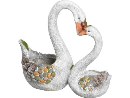 Dekorace MagicHome Gecco, Labutě, magnesia, 49x23x45 cm