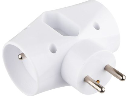 Zásuvka Strend Pro, rozbočovací, bílá, 2x 16 A + 1x 2,5 A