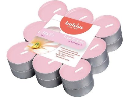 Svíčky Bolsius Tealight True Scents, čajové, vonné, magnolie, bal. 18 ks