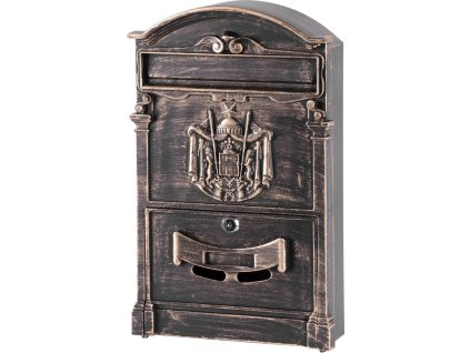 Schránka GLA-Alu, hliníková, 255x90x410 mm, poštová, antique bronze