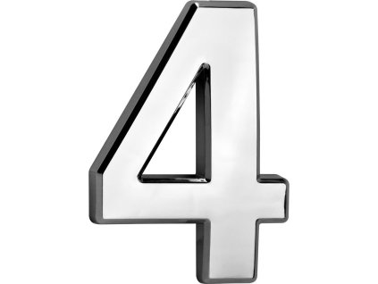 Číslo MagicHome "4" domové, s lepiacou páskou, strieborné, popisné, 70x100 mm, ABS