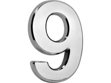 Číslo MagicHome "9" domové, s lepiacou páskou, strieborné, popisné, 70x100 mm, ABS