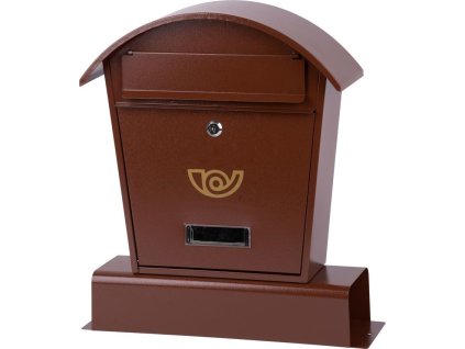 Schránka LAMBERT A, poštovní, s troubou na noviny, hnědá