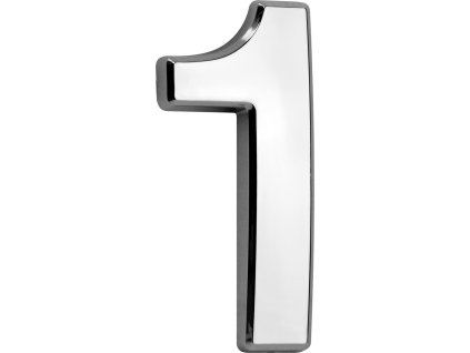 Číslo MagicHome "1" domové, s lepiacou páskou, strieborné, popisné, 70x100 mm, ABS