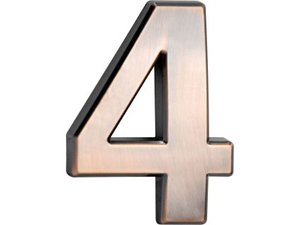 Číslo MagicHome "4" domové, s lepiacou páskou, bronzové, popisné, 70x100 mm, ABS
