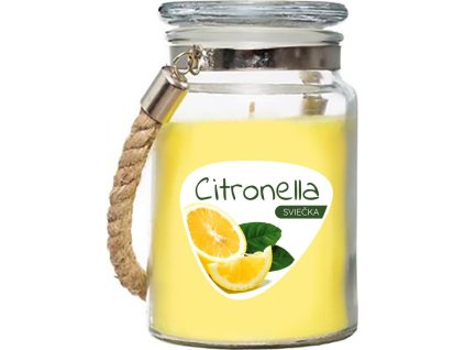 Sviečka Citronella, repelentná, v skle, 140 g, 85x105 mm