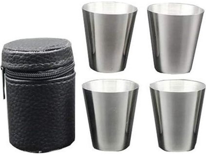 Štamperlíky MagicHome, sada, nerez, v koženkovom puzdre, 4x30 ml