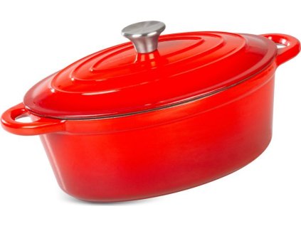 Pekáč MagicHome Castora line, oválný, kastrol, 30 cm, 4,4 lit. s poklicí, smaltovaná litina