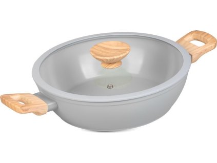 Hrnec MagicHome Harmony, mělký, se skleněnou poklicí, 26 cm