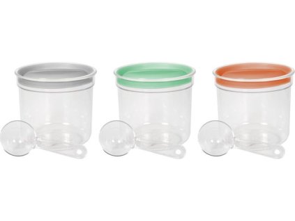 Dóza Curver® DRY FOOD, 1000 ml, s odměrkou, mix barev mint/šedá/broskvová, 130x120 mm