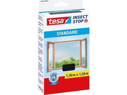 Síť tesa® Standard, 130x150 cm, proti hmyzu a komárům, na okno, antracit