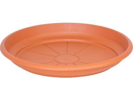 Podložka pod květináč ICS ERICA kulatá, barva terakota, plast, 38 cm