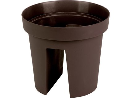 Květináč Strend Pro Modern Railing, na zábradlí, 25,5x28cm, hnědá