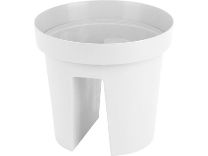 Květináč Strend Pro Modern Railing, na zábradlí, 25,5x28cm, bílá