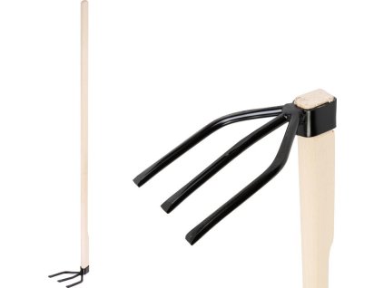 Motyka Strend Pro, 3-rohá, dřevěná násada 120 cm