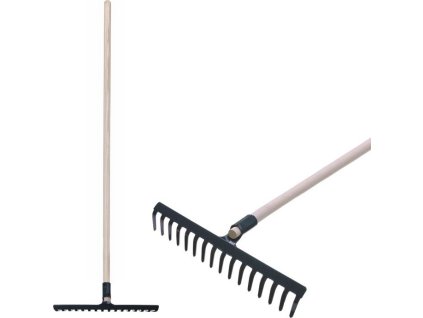 Hrábě zahradní Strend Pro R105, 16 zubé, dřevěná násada 1600mm