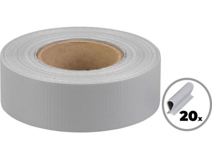 Páska Strend Pro EUROSTANDARD, 47,5 mm, L-35 m, stínící, šedá, krycí, na plotové panely, s 20 klipsy, 450 g/m2, PVC, RAL7040