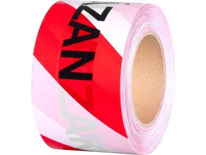 Páska Strend Pro, 80 mm, L-250 m, výstražná, červená/bílá, ČESKÝ nápis "VSTUP ZAKÁZÁN"