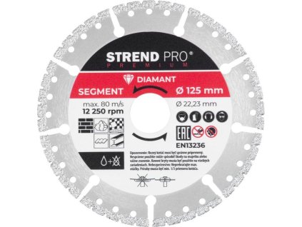 Kotúč Strend Pro Premium, Vacuum brazed, 125 mm, diamantový, rezný, multi