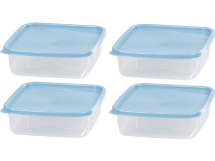 Dóza MagicHome Lunchbox set YH128, sada 4 ks, 1000 ml, 177x177x58 mm, štvorcová, Clip