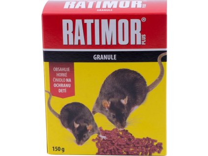 Návnada RATIMOR® Bromadiolon pellets, 150 g, na myši a potkany, granule