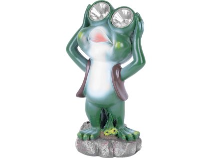 Dekorácia Strend Pro Gecco, žabiak, 14x12x25 cm, polyresin, solárna žaba, 2x LED, AAA
