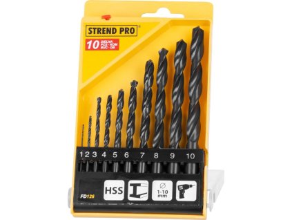 Sada vrtákov Strend Pro FD126, 10 dielna, 1-10 mm, HSS, do kovu