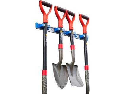 Držiak na náradie a násady TT5039, Alu + plast, 4 pozície, na stenu, 2-3 cm