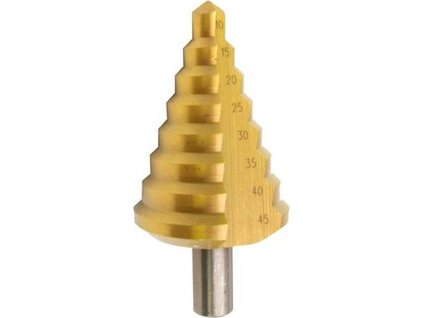 Vrták Strend Pro stupňovitý SD41, 10-45 mm, TiN, HSS rovný, do kovu