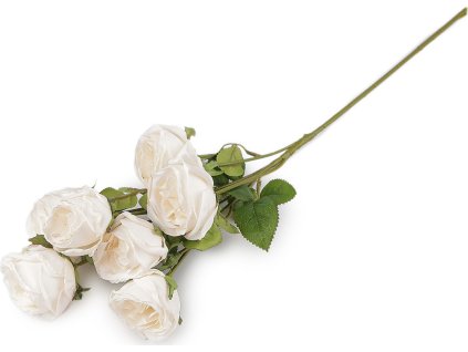 Umělá kytice růže (Balení 1 ks, Varianta 1 krémová nejsvět.)