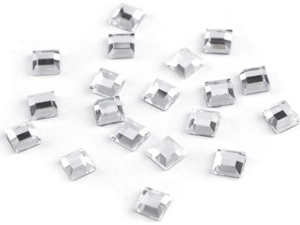 Nažehlovací kamínky hotfix čtvereček rovné broušení 4x4 mm (Varianta crystal, Balení 2 g)