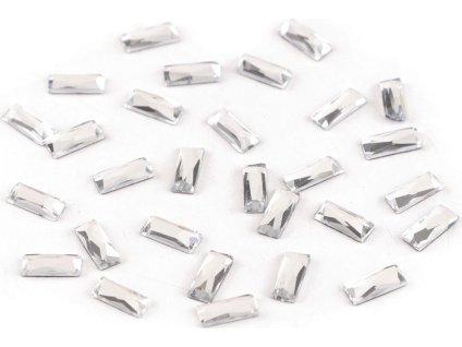 Nažehlovací kamínky hotfix obdélníček celoplošné broušení 3x7 mm (Varianta crystal, Balení 2 g)