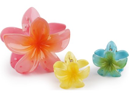 Skřipec do vlasů květ sada 2+1 ks (Balení 1 sada, Varianta 1 růžová sv.)