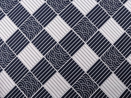 Bavlněná metráž / imitace lnu hrubší (Balení 1 m, Varianta režná modrá tmavá)