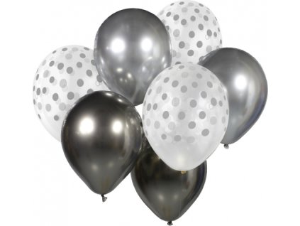 0016675 balonkovy buket chrome stribro grafitovy 7 ks 600