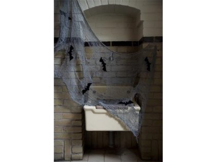 0009675 halloweenska dekorace sit s netopyry 150 x 75 cm 600