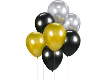 0018173 balonkovy buket zlata stribrna cerna 7 ks 600