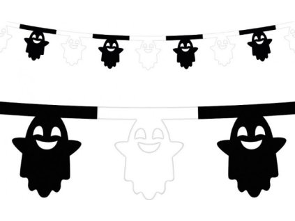 0023554 papirova girlanda duchove cerno bila 360cm 600