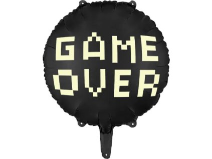 0025273 foliovy balonek cerny game over 45 cm 600