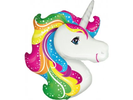 0017345 foliovy balonek hlava jednorozce duhovy light 60 cm 600