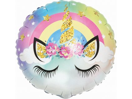 0016612 foliovy balonek pastel gold jednorozec 45 cm 600