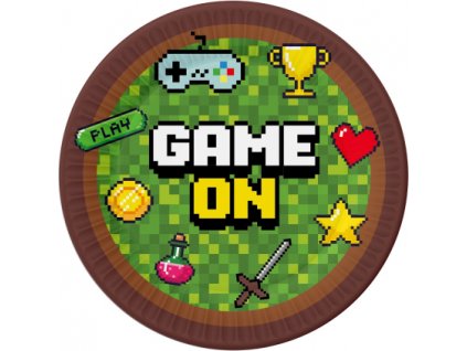 0018587 eko papirove talirky minecraft game on 18 cm 6 ks 600