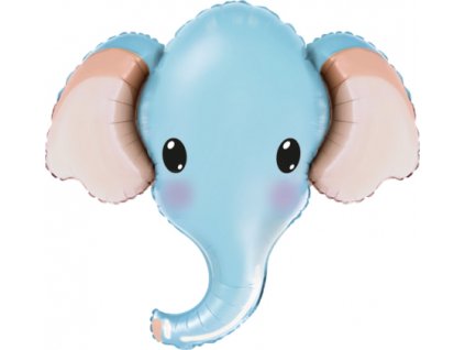0016935 foliovy balonek hlava slonik modry 61 cm 600